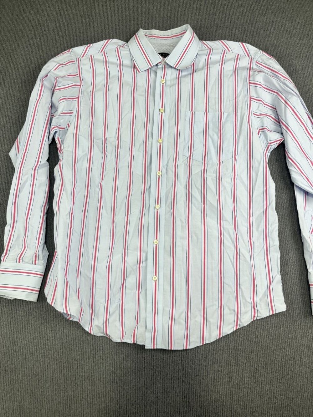Ted Baker London Mens Striped Long Sleeve Button-Up Shirt Multicolor L
